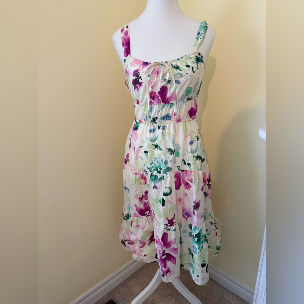 Watercolour Floral Sleeveless Dress